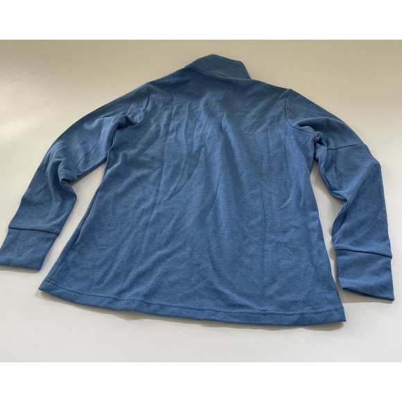 Adidas Sweater Women's 3-Stripes Quarter Zip A555 Blue Size Large - Picture 7 of 11